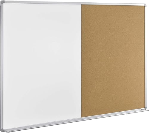 Tablero combinado de 72 pulgadas de ancho x 48 pulgadas de alto - Pizarra blancacorcho