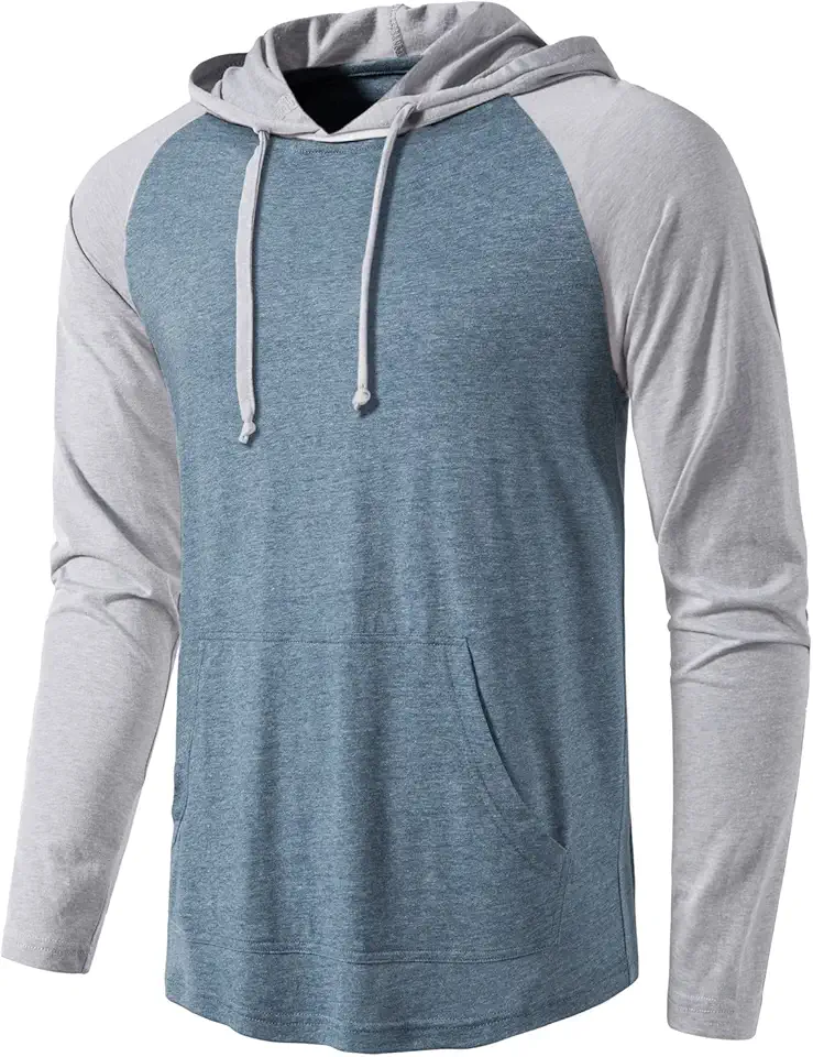 SIR7 Men's Gym Workout Active Long Sleeve Pullover Lightweight Hoodie Casual Hooded Sweatshirts