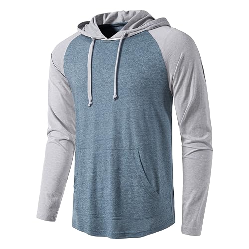 SIR7 Men's Gym Workout Active Long Sleeve Pullover Lightweight Hoodie