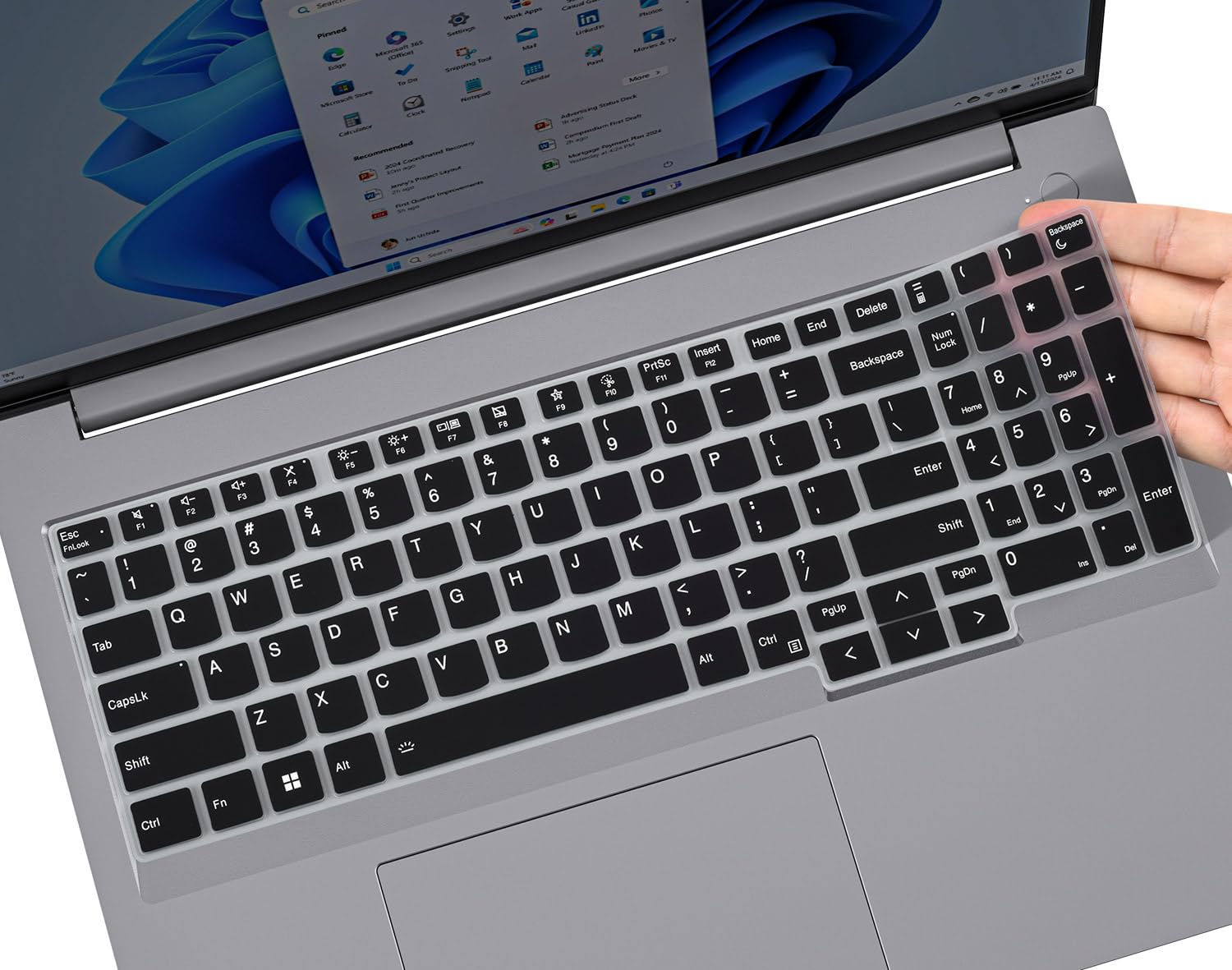 CaseBuy Keyboard Cover for 2025 2024 Lenovo ThinkBook 16 G6 G7 16-inch Laptop, ThinkBook 16 Gen 6/7 Keyboard Protector Skin -Black