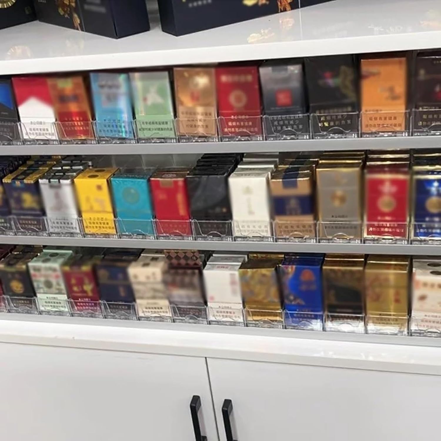 Store Display Shelves, ARectangular Cigarette Case Holder, Automatic Cigarette Pusher Acrylic Retail Countertop Display Case for Candies, Snacks, ToolsStorage (Size : 73.5x28.4x84cm)