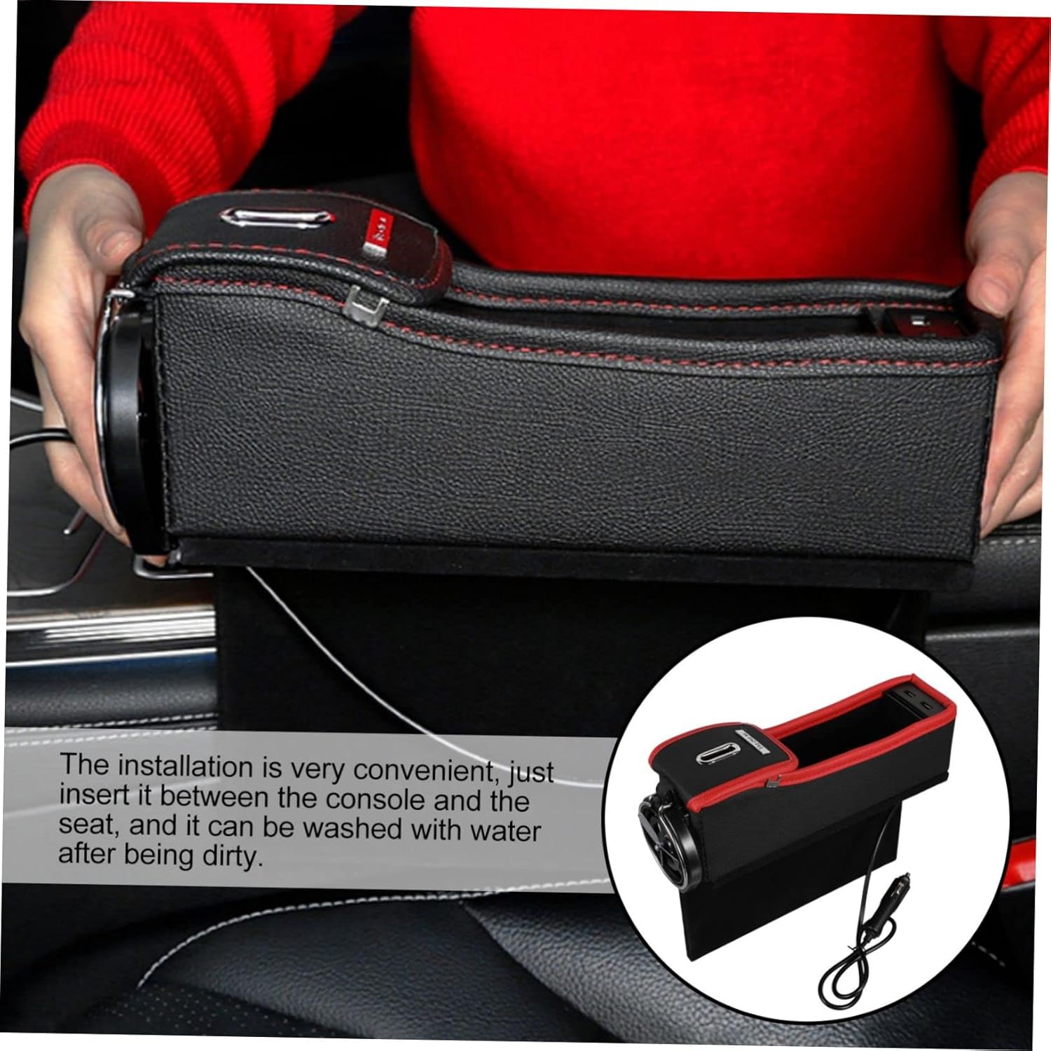 Luxshiny 1pc Seat Gap Storage Box Slot Cupholder Multifunctional Tray Filler Organizer for Car Seat Gap Container Car Storage Case Car Sundries Case Car Storage Container Car Accessory