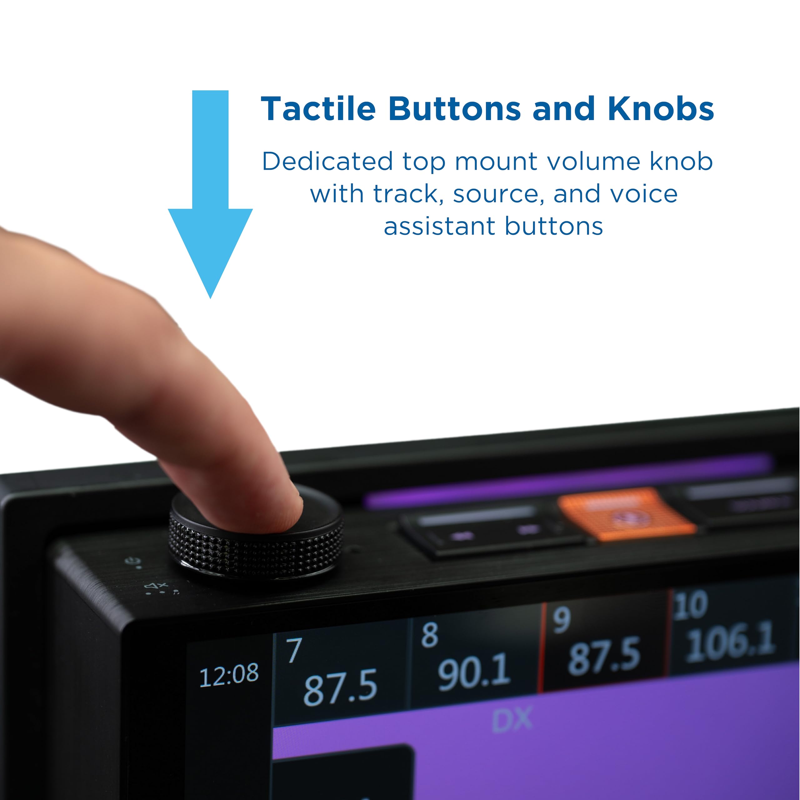 JENSEN J5UP7 7-inch Top Mount Control Touchscreen Receiver with Certified Wireless Apple Carplay Android Auto | Double DIN Car Stereo with Bluetooth | Backup Camera Input | USB Playback & Charge