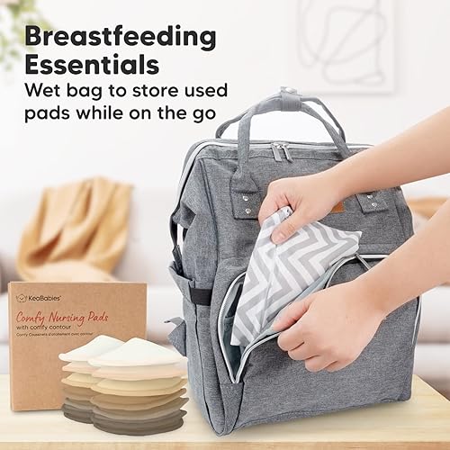 Miniatura 8 de Almohadillas de lactancia de viscosa de bambú orgánico, 14 almohadillas lavables para lactancia materna, bolsa de lavado, almohadillas reutilizables