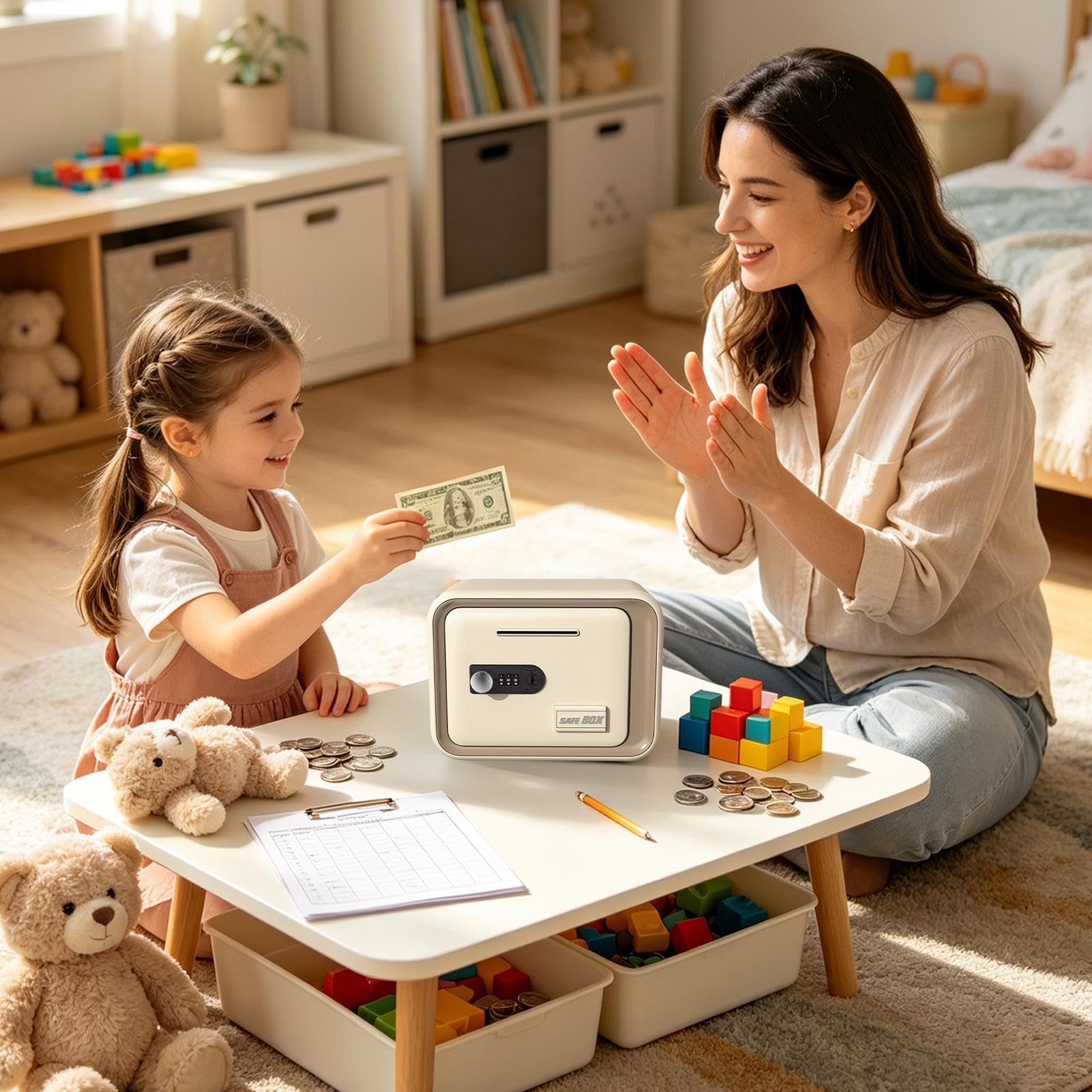 Kids Safe Spardose Geldbox mit Zahlenschloss für Kinder