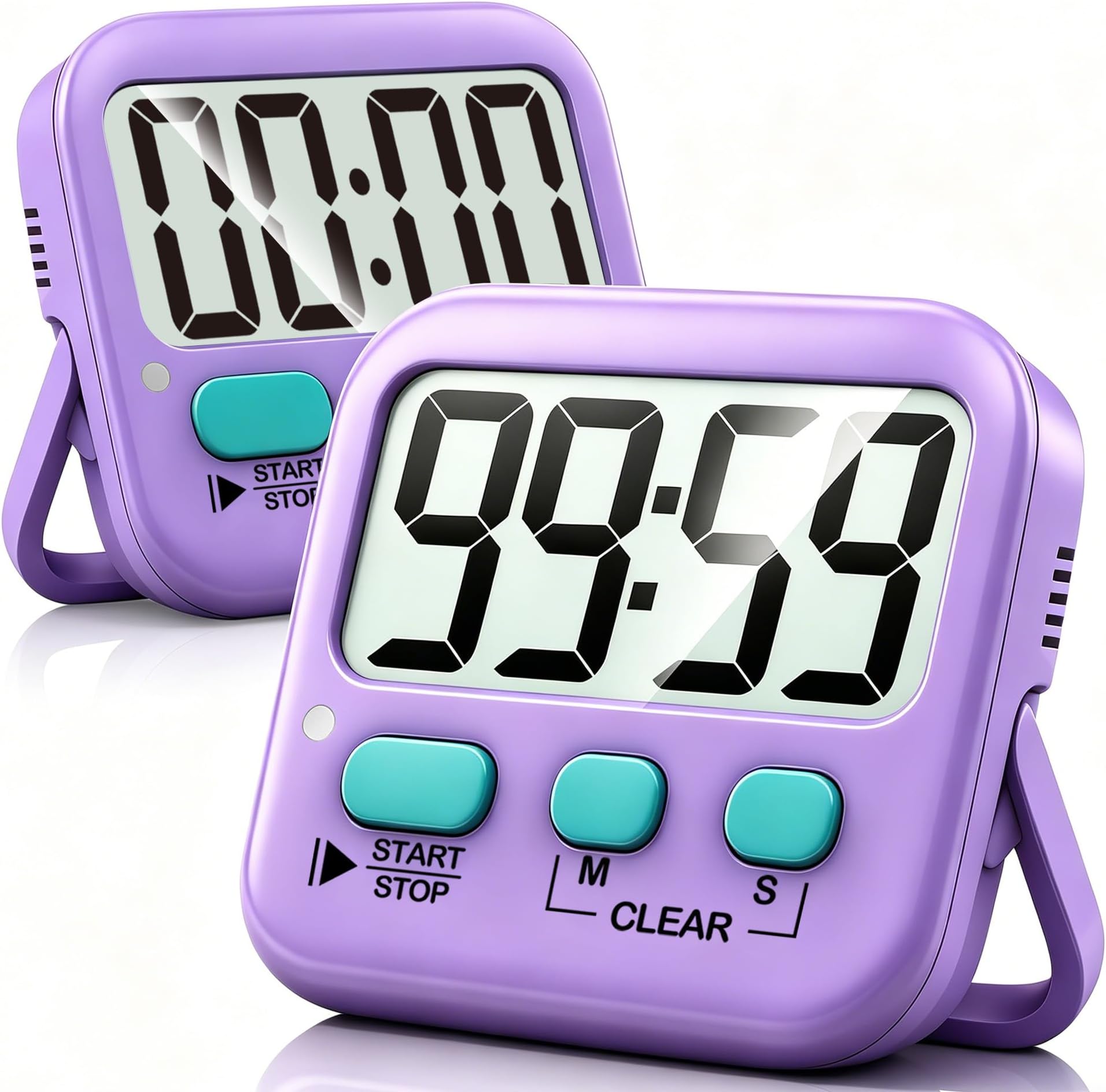 Antonki 2 Pack Digital Timer for Kids, Magnetic Countdown Kitchen Timers for Cooking, Egg, Classroom, Teacher, Exercise, Study, Oven - Battery Included
