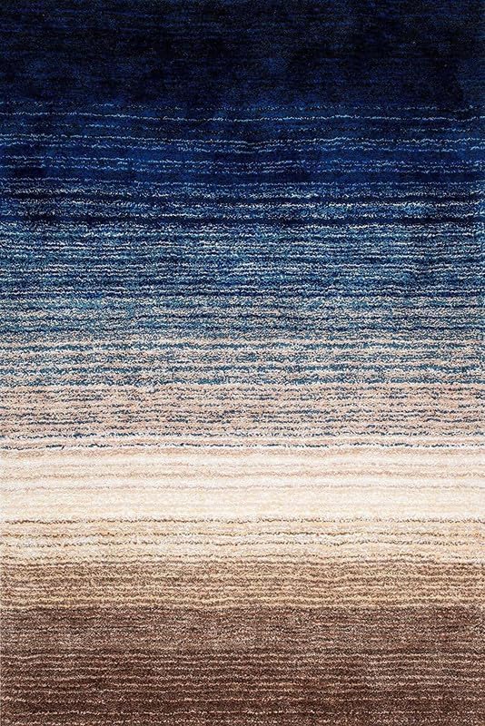 Image of Shaggy Carpet for Living Room 6X9 FEET Fluffy Plush Area Rug, Thick Fur Floor Carpet Modern Cozy Rug for Home Decor, Kids Room Bedside Hall, Durable Comfortable Shaggy Rug (Multi Navy)