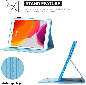 Dteck Case for iPad 9th 8th 7th Generation 10.2 2021 2020 2019, Slim Folio Stand Premium PU Leather Shockproof Soft Cover with Pencil Holder, Smart Auto Wake/Sleep - Beautiful Mermaid