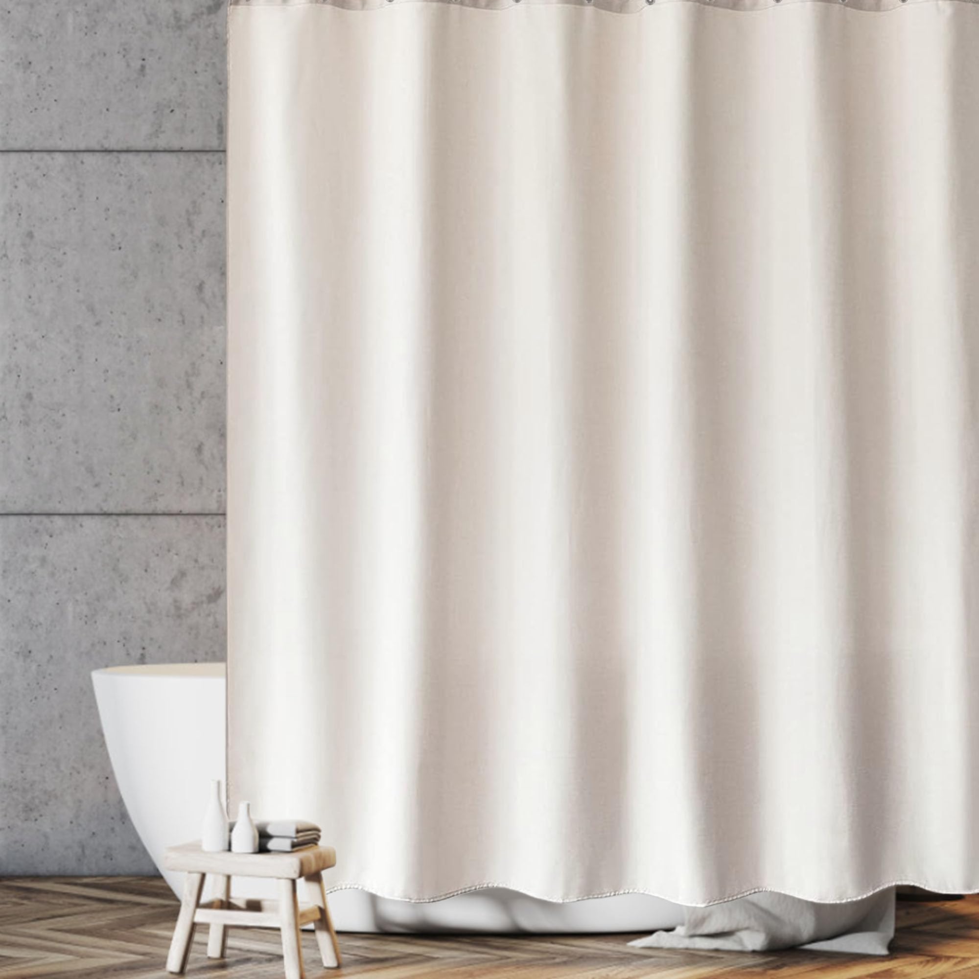 Tenda Doccia 160 x 270 cm in Tessuto Antimuffa Impermeabile Tende da Doccia per Bagno Lavabile e Resistente, Elegante Design per e Vasca, bianco
