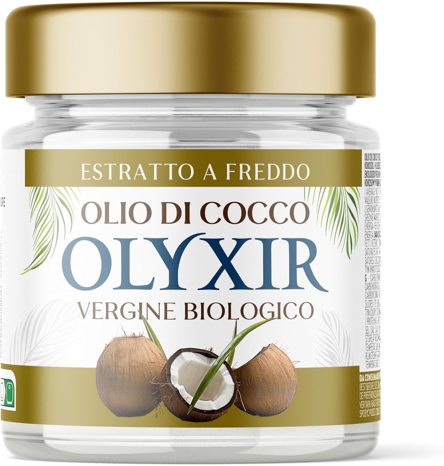 OLYXIR – Coconut Oil Organic for cosmetics, cold pressed, 200ml, natural cosmetics remover, moisturizing, coconut oil skin, body and hair, organic coconut oil for skin and hair