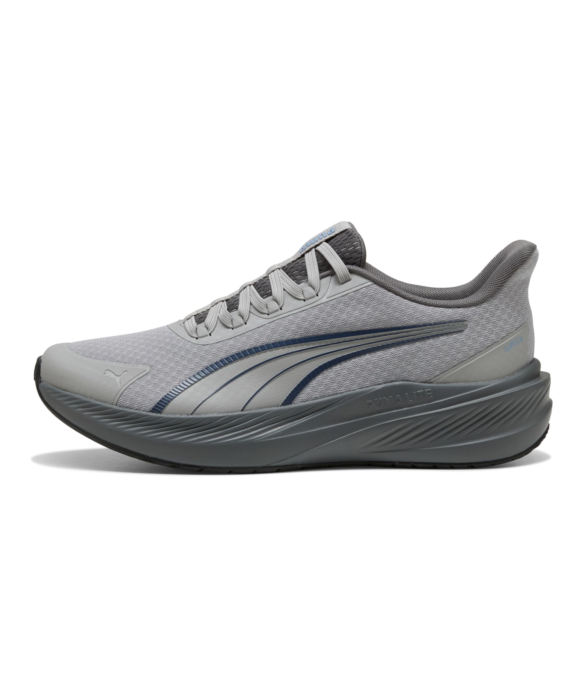 Puma Unisex Dasher Lite SLIPTECH Straßen-Laufschuh, Gray Echo Navy Black-Cool Dark Gray-Zen Blue, 45.5 EU