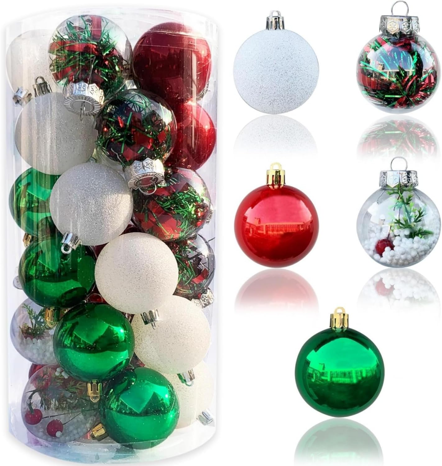 ORCHID M® 30 Pcs Christmas Balls, Christmas Baubles, Christmas Balls Ornaments Set for Christmas Tree, Christmas Decoration, Xmas Decorations, Baubles for Xmas Tree Decor Holiday Party & Wedding