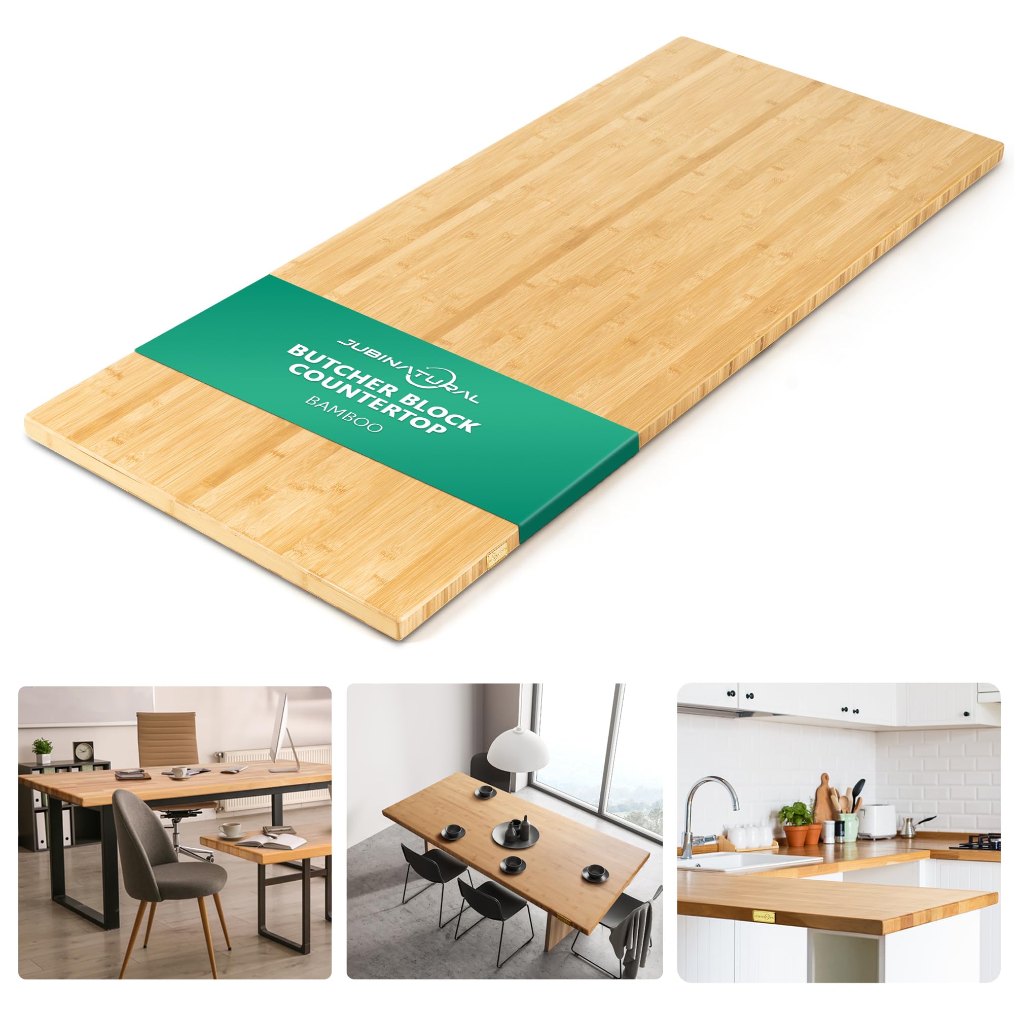 JubiNatural Bamboo Kitchen Island Countertop 60x25