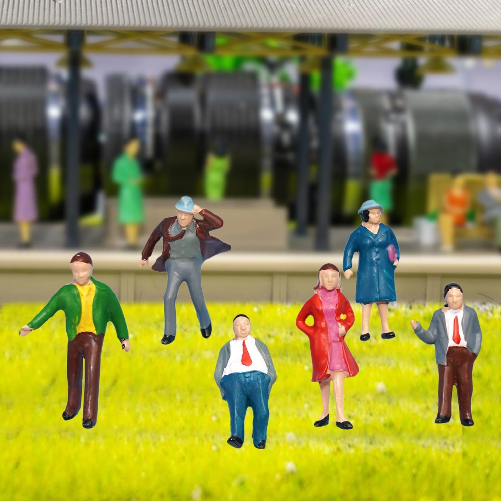 Lot de 6 Figurines de Personnages à L'échelle HO 1:87, Peintes, En Résine, pour Train Ou Chemin de Fer.