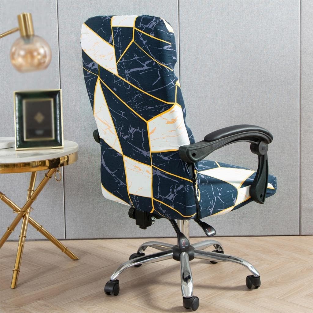 DINGZZ Printed Elastic Elastic Office Chair Cover Washable Chair Cover Rotatable Chair Protective Cover 4 Pieces ( Color : D , Size : M Code ) : Home & Kitchen