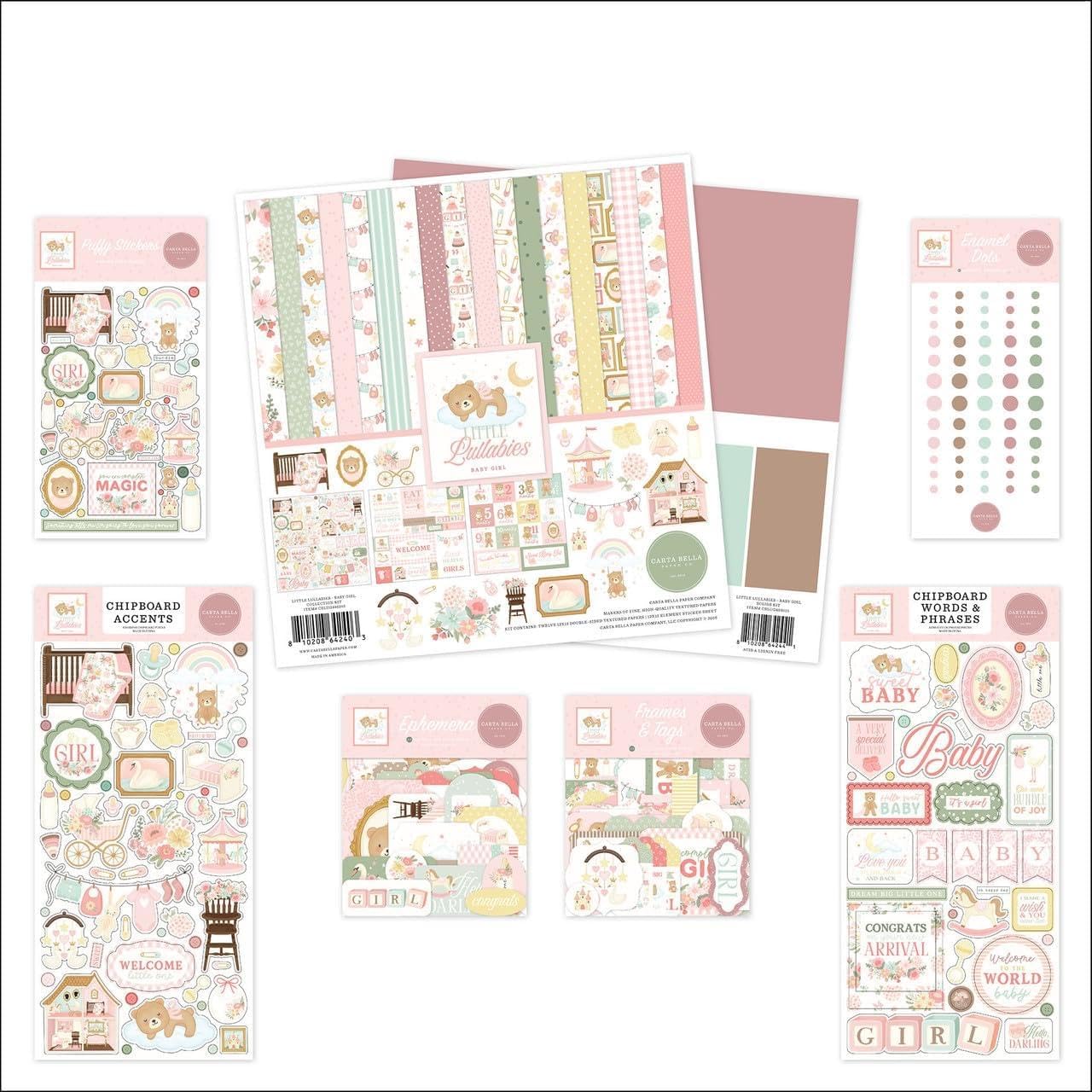 Carta Bella Little Lullabies - Baby Girl Mega Bundle Scrapbooking Kit