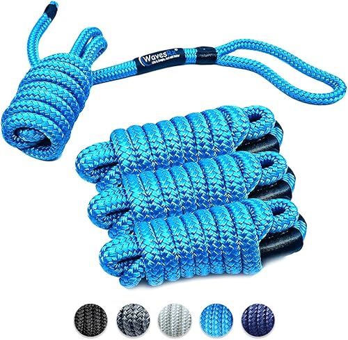 Líneas para guardabarros de barco de 38 pulgadas x 6 pies (4 unidades)  Cuerda marina de alta calidad para colgar parachoques y boyas al acoplar tu