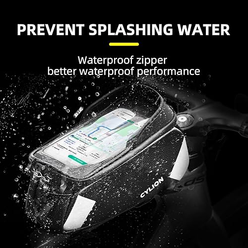 Miniatura 5 de CYLICN Bicicleta  Bolsa de marco frontal para teléfono de bicicleta, impermeable, bolsa de tubo, funda rígida de EVA para teléfono de bicicleta,
