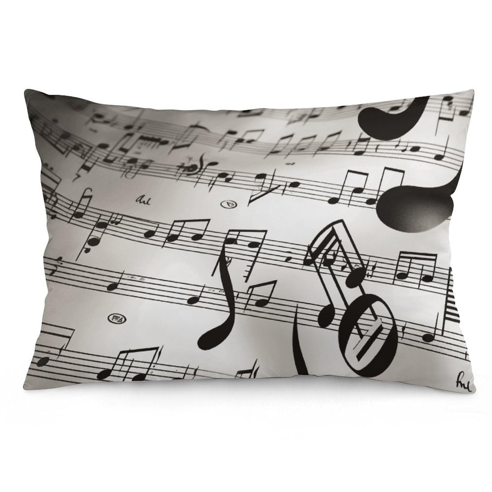 2 Pack Pillow Cases for Hair and Skin, Soft Breathable Pillow Case Covers with Hidden Zipper, Music Notes Print Pillowcase 12 "x20 Pillow Covers for Sleeping Gift