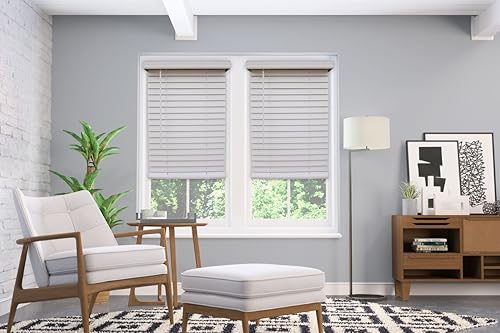 Windowsandgarden Persianas de madera sintética inalámbricas de 2 pulgadas, tamaños 20-72 de ancho, 20-24 pulgadas de ancho x 24 a 36 pulgadas de