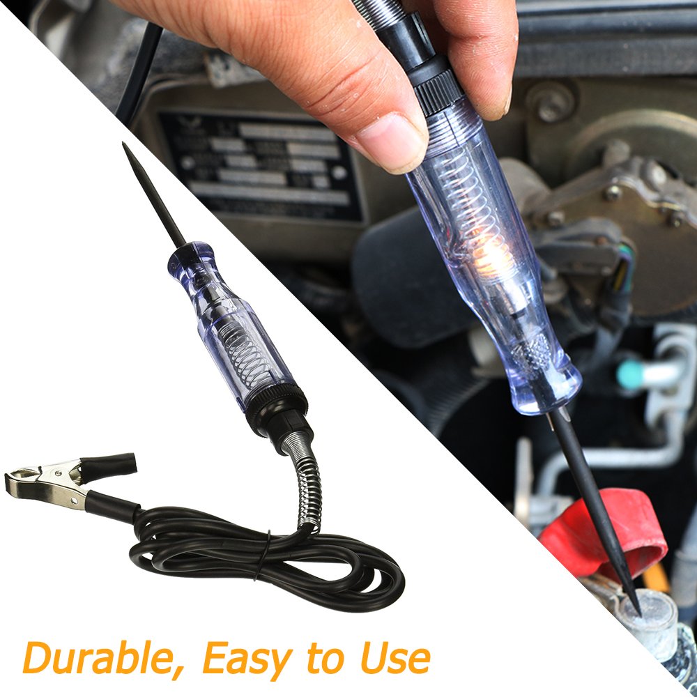 2 Packs Voltage Continuity & Current Tester 6V-24V, SourceTon Professional Circuit Tester with Indicator Light, Long Probe with Alligator Clip for Continuity Car Voltage, for Sedan, SUV, RV, Truck