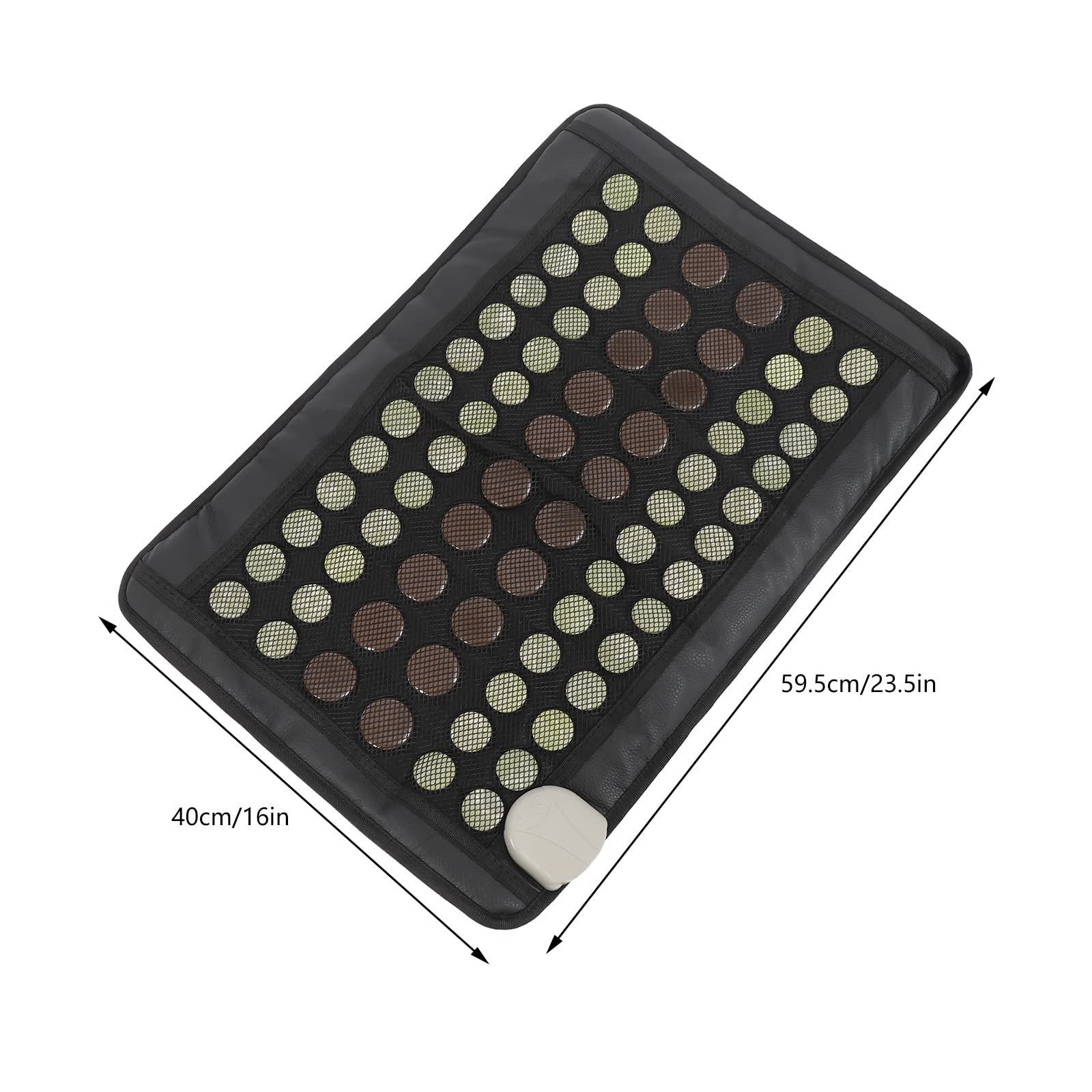 Cuscino riscaldante a infrarossi Small Pro con Smart Controller con giada naturale e pietre tormalate, per uffici, appartamenti, 59,5 x 40 cm, marrone scuro