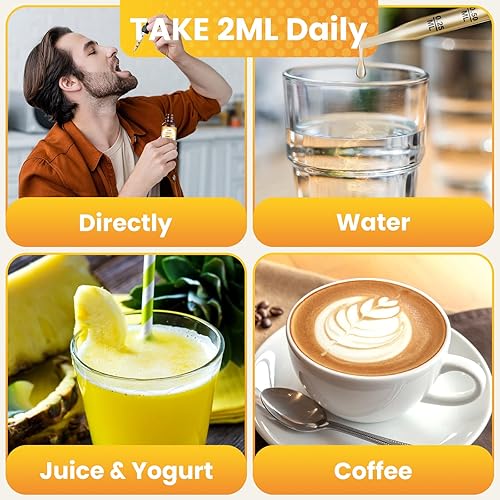 Miniatura 5 de Paquete de 2 suplementos de hierro líquido para mujeres, hombres y niños, gotas de hierro líquido con folato, vitamina C, B6, B12 para anemia,