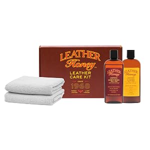 Leather Honey Complete Leather Care Kit Cleaner Conditioner 2 Cloths Non-Toxic Leather Care Made in The USA Since