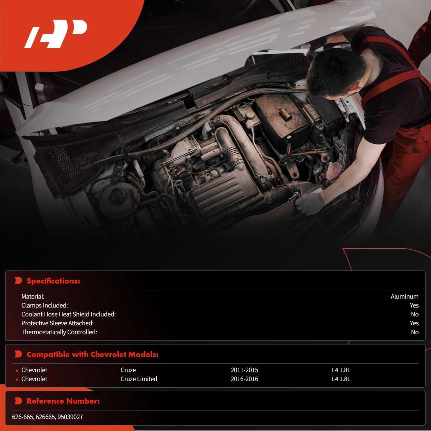 A-Premium Inlet and Outlet HVAC Heater Hose Pipe Line Assembly Compatible with Chevrolet Cruze 2011-2015, Cruze Limited 2016, 1.8L