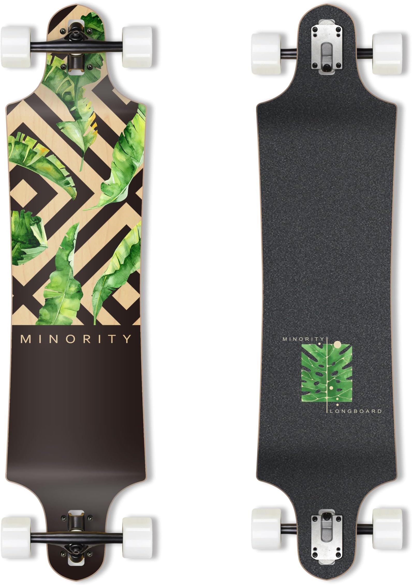MINORITY Downhill Maple Longboard Skateboard | 40-inch Drop Trough Deck | Made for Cruising Ride