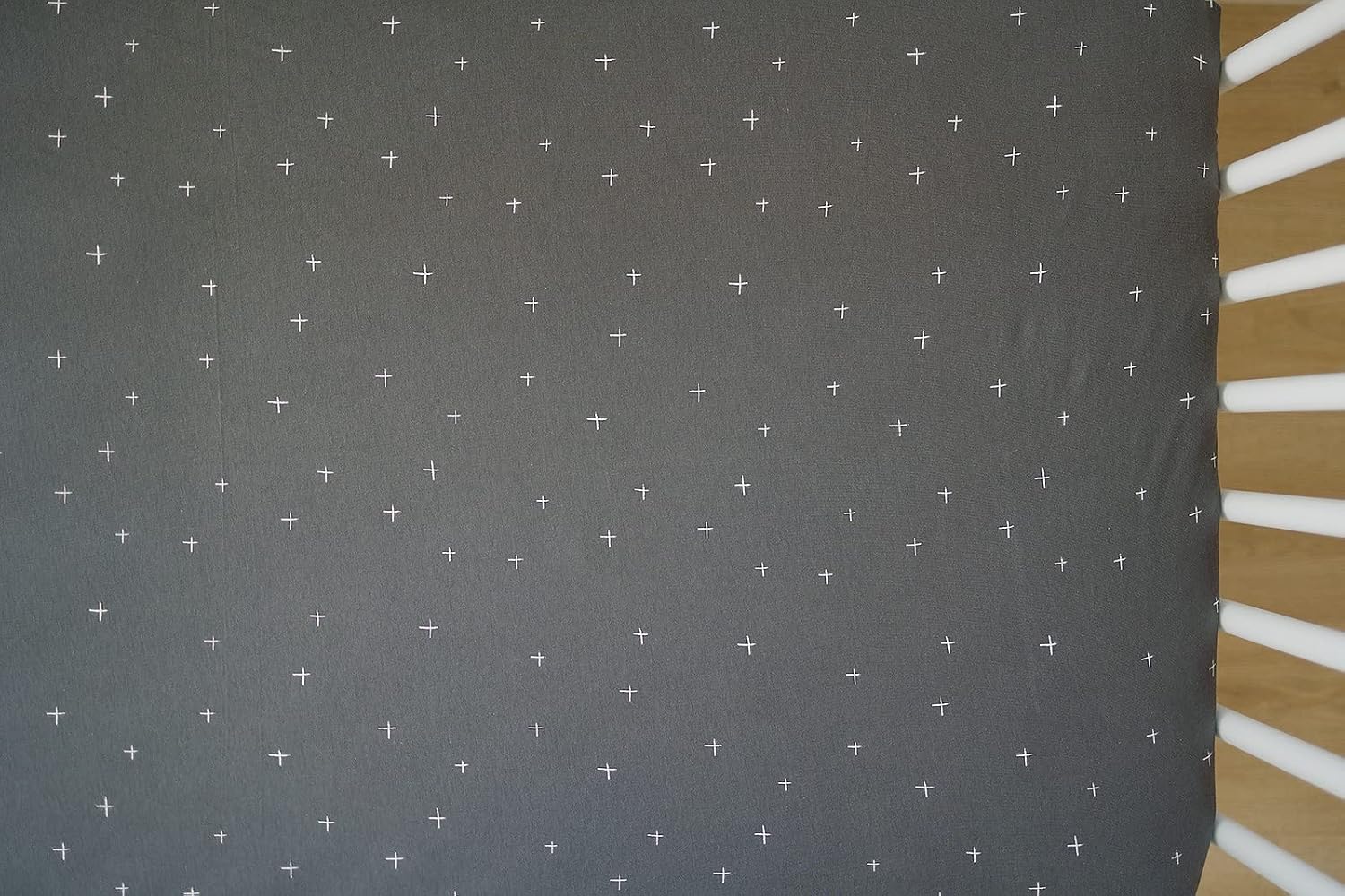 Ecolino Fitted Crib Sheet, 100% Organic Cotton Baby Crib Sheets for Boys and Girls. Fits Standard Crib and Toddler Mattresses, Soft and Breathable in Slate Twinkle