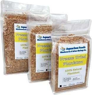 Plankton, Freeze Dried Pacific Plankton for All Marine Fish, Corals, Anemones, All Tropical Fish, Cichlids, Discus, Tetras, Goldfish, Koi & Pond Fish…10.3oz Clear Bag