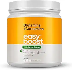 Glutamina + Curcumina Easy Boost 95% Curcuminoides 165g Sabor Limão