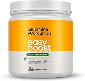 Glutamina + Curcumina Easy Boost 95% Curcuminoides 165g Sabor Limão
