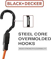 Vista 3 de Black+Decker BDX1011 - Correas elásticas planas de 36 pulgadas, color negro/naranja, paquete de 2