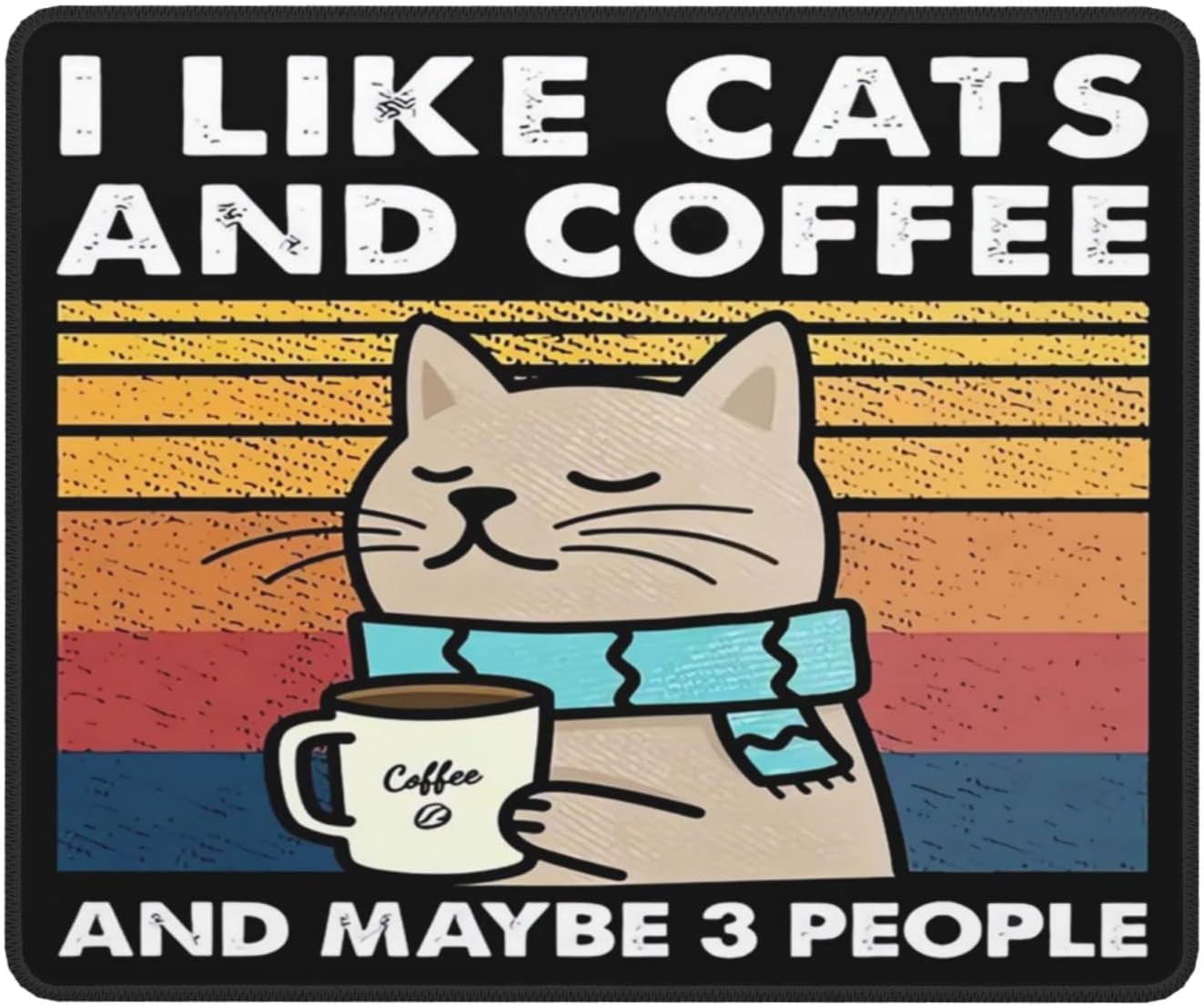 Coffee Cat Mouse Pad, Cute Funny Mousepad for Desk with Non-Slip Rubber Base, Cool Computer Laptop Mouse Pads for Wireless Mouse Home Office Decor Desk Accessories, 9.5 × 7.9 in, Coffee Cats