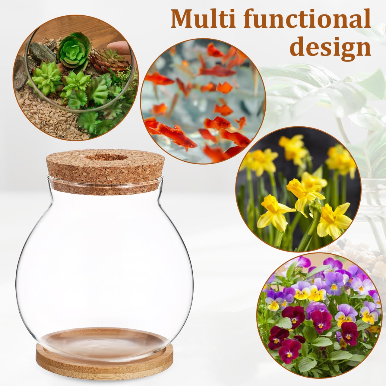 Aquarium hydroponique de bureau avec base en verre Betta Aquarium décoratif pour plantes pour la décoration