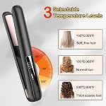 Cordless Hair Straightener and Curler 2 in 1, Portable Flat Iron for Hair, Fast Heating Flat Iron, Adjustable Temperature, Type-C Rechargeable, Mini for Travel(Grey)