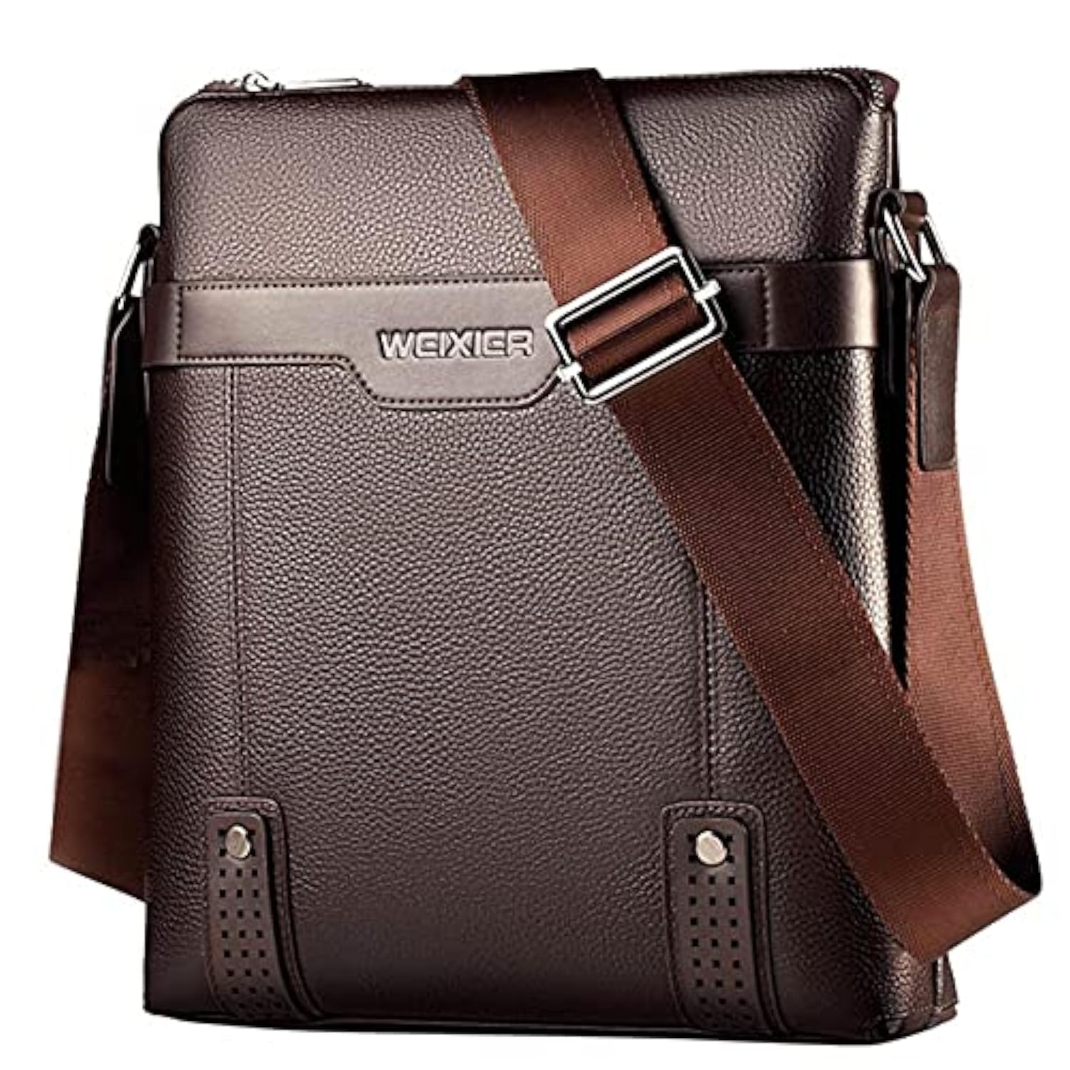aepigo Sling Messenger Bag Leather Men Bag Casual Business Messenger Bag for Cross body Bag Male Shoulder Bags (Brown, L- 10.05inch H- 11.5inch W- 3inch)-picture-50
