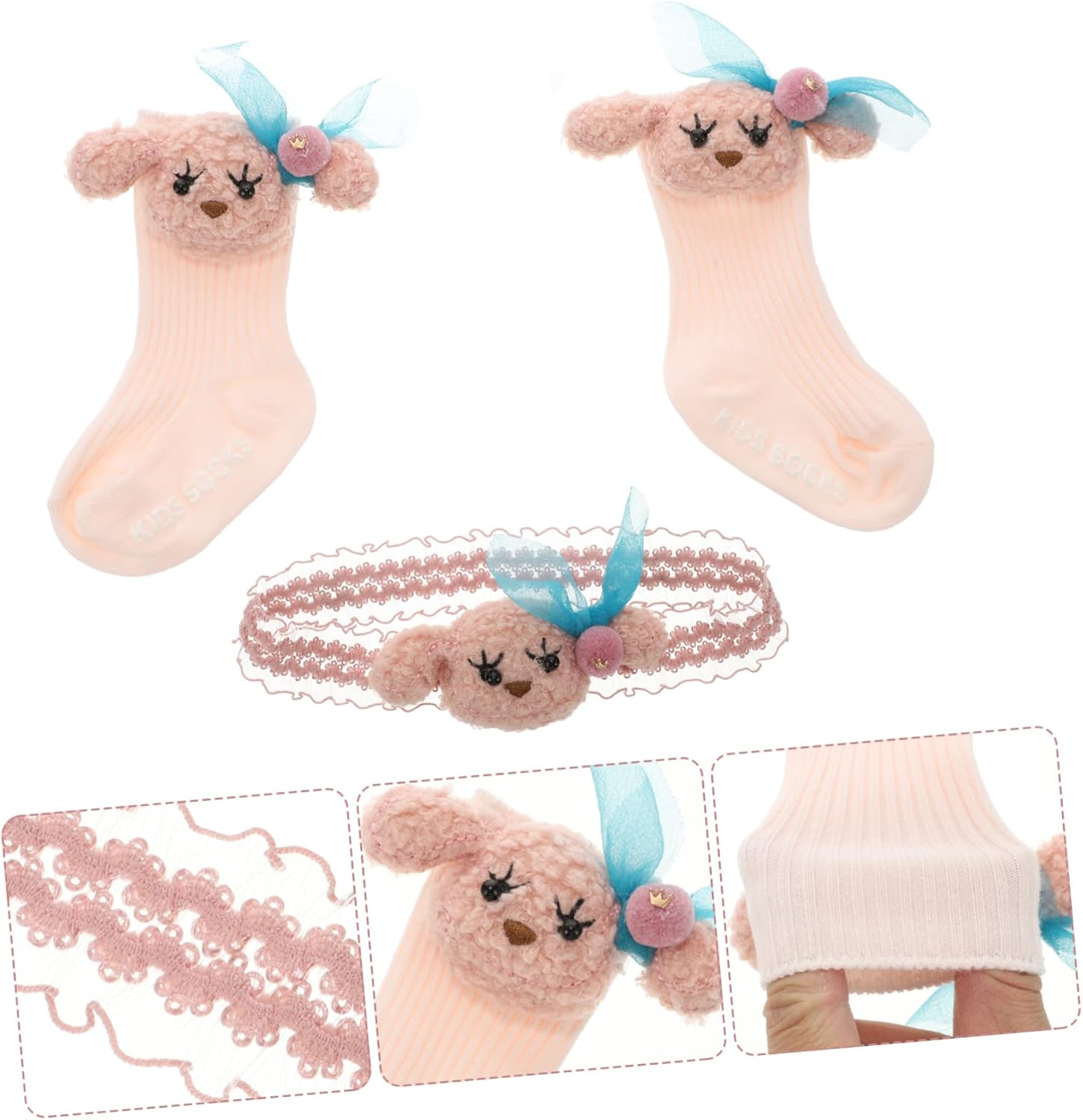 GALPADA 1 Conjunto Conjunto De Meias Faixa De Cabelo De Bebê Meias De Sapato De Bebê Roupas De Bebê Meias De Bebê Quentes Presente De Bebê Princesa Infantil Calçados Algodão