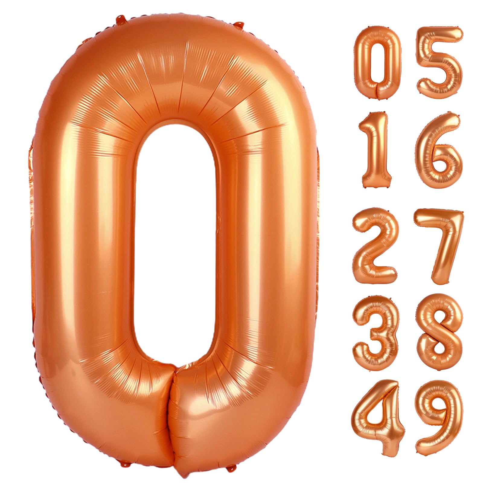IWERP Orange 40 Inch Number 0 Balloon | Helium or Air Inflation, Reusable Party Decor
