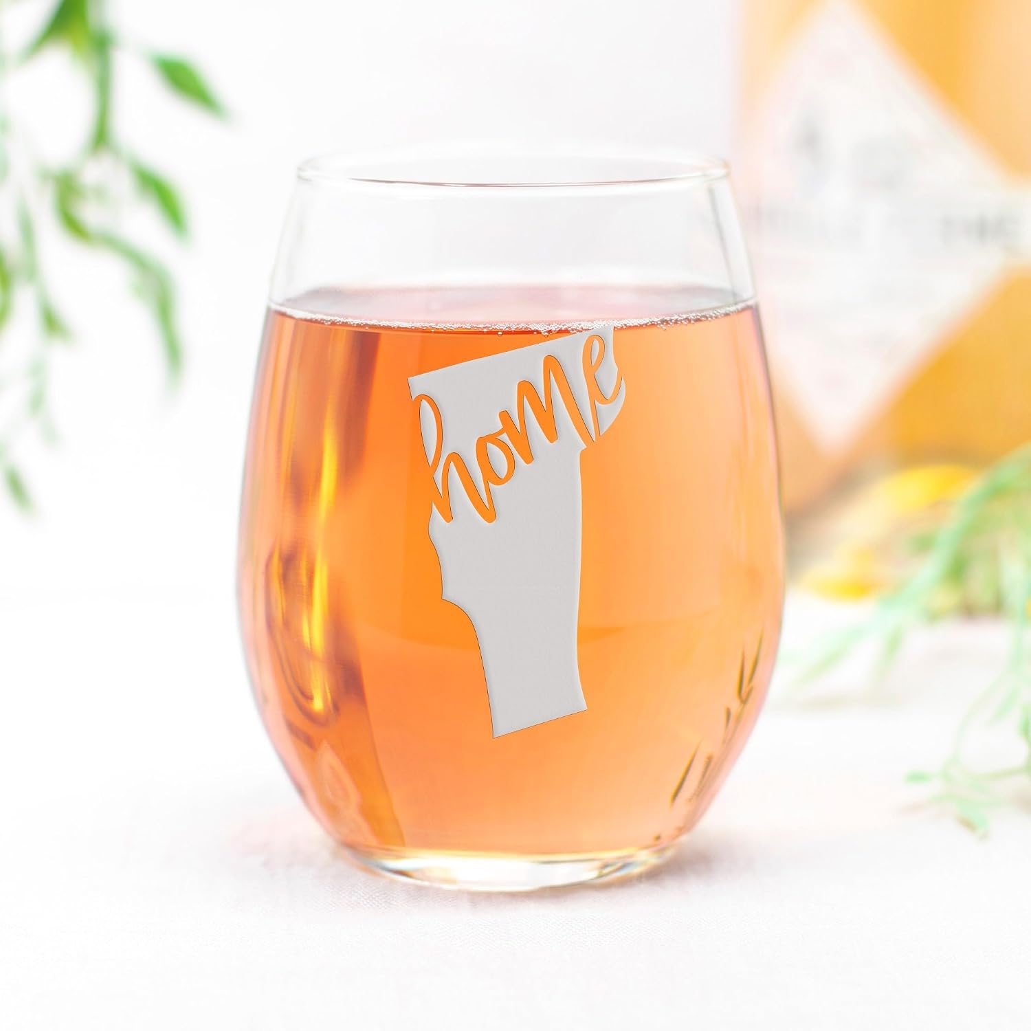 Vermont State Stemless Wine Glass - Vermont Gift for Wine Lovers - 2 Glasses
