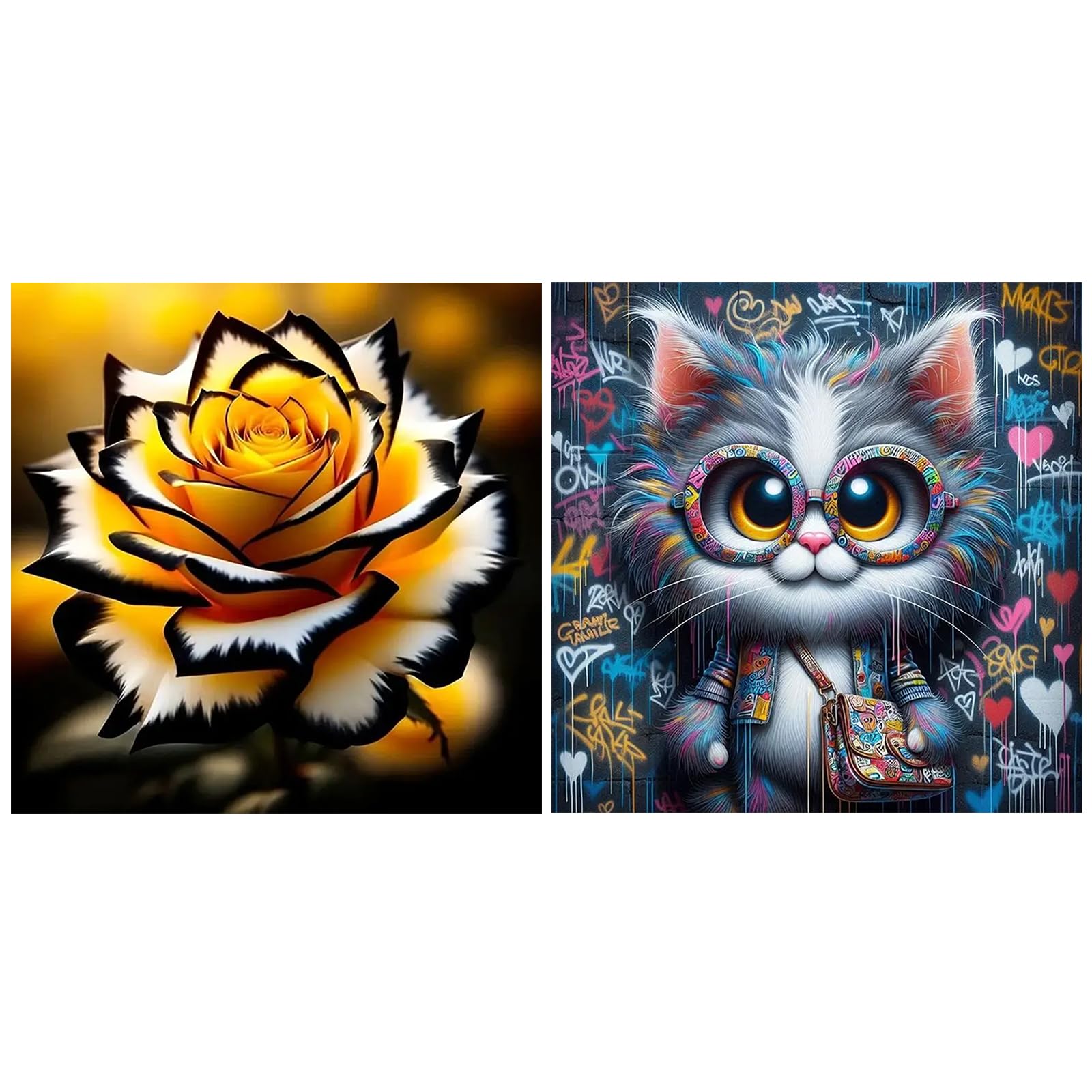 Poetrydraw Cat Full Diy 5D Round Drill Diamond Art Kit For Adult Home Wall Decor 30X30cm (Cat)