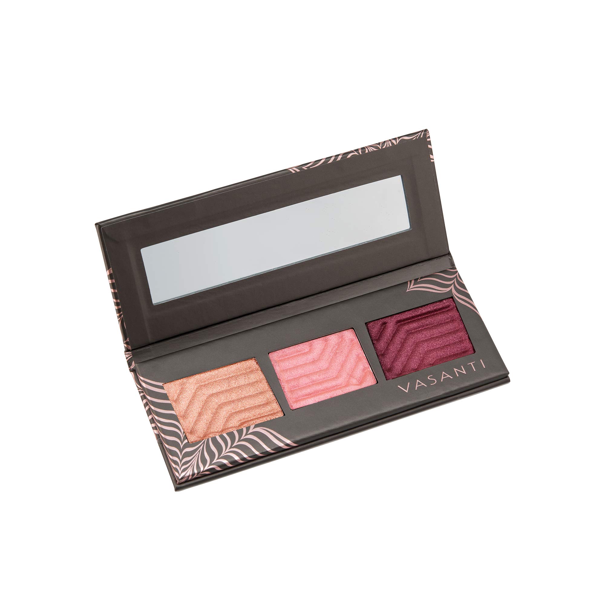 Vasanti Synicity Kit de 3 fards à paupières (Serendipity) – Super doux et durable – Kit de palette de fards à paupières métallique scintillants – Avec pinceau et cils