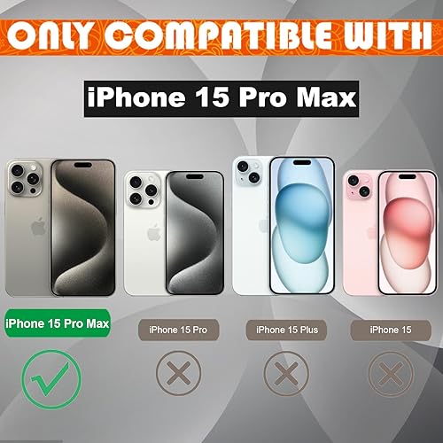 Miniatura 6 de VirgoCCY Funda para iPhone 15 Pro Max, compatible con MagSafe, lujosa funda con soporte magnético giratorio de 360, funda para teléfono con