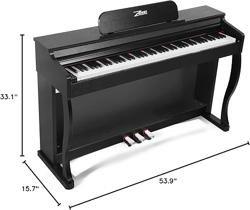 Miniatura 8 de ZHRUNS Piano digital, 88 teclas de piano de martillo pesado con respuesta táctil, piano eléctrico de respuesta táctil, soporte de música, adaptador