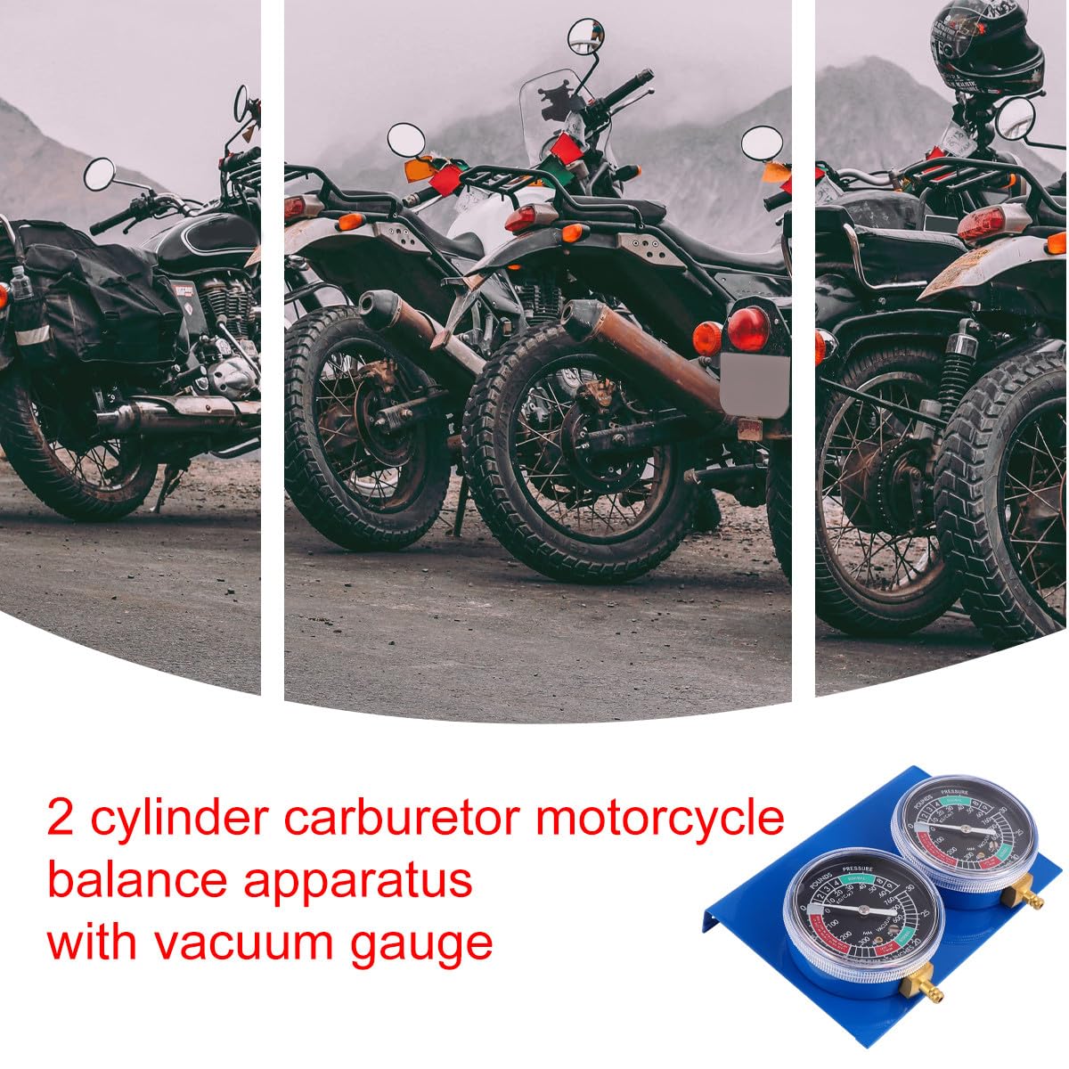 VALICLUD Manomètre à Vide pour 4 Cylindres, Équilibreur de Synchroniseur Précis, Kit D’outils de Mesure de Vide pour Réglage Moteur, Compatible Système D’alimentation Carburant,