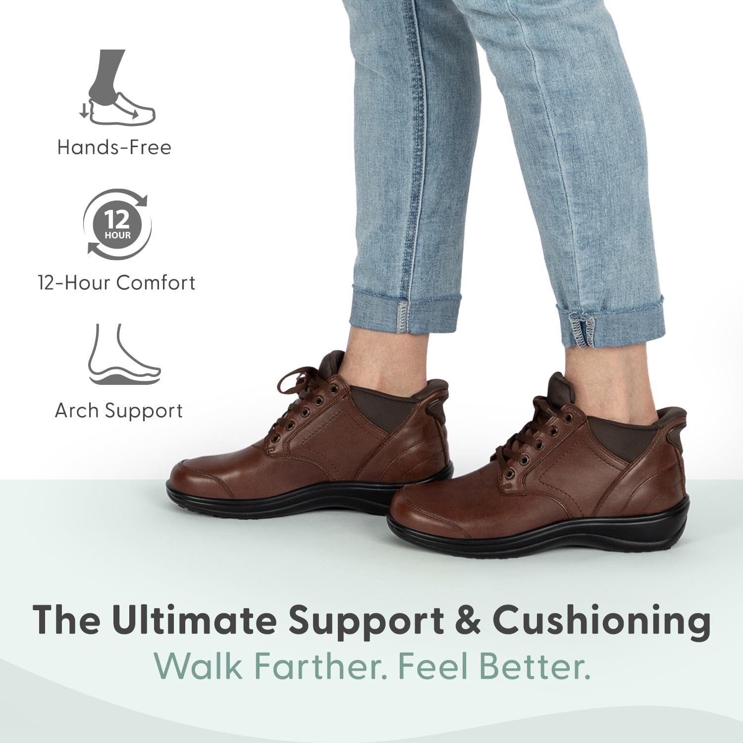 Orthofeet Women's Orthopedic Leather Hands-Free Rosel Boot - Image 2