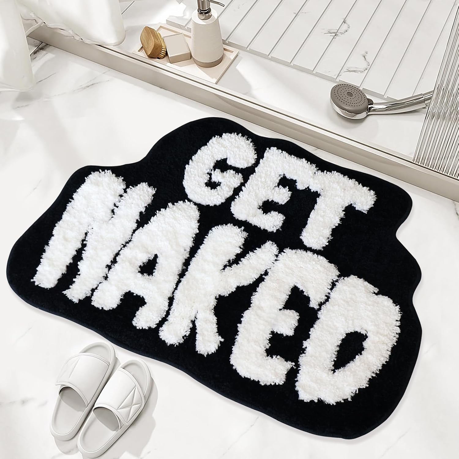 Get Naked Bath Mat Cute Bath Rug for Bathroom Mat rregular Non Slip Shower Floor MatUltra Soft Mat