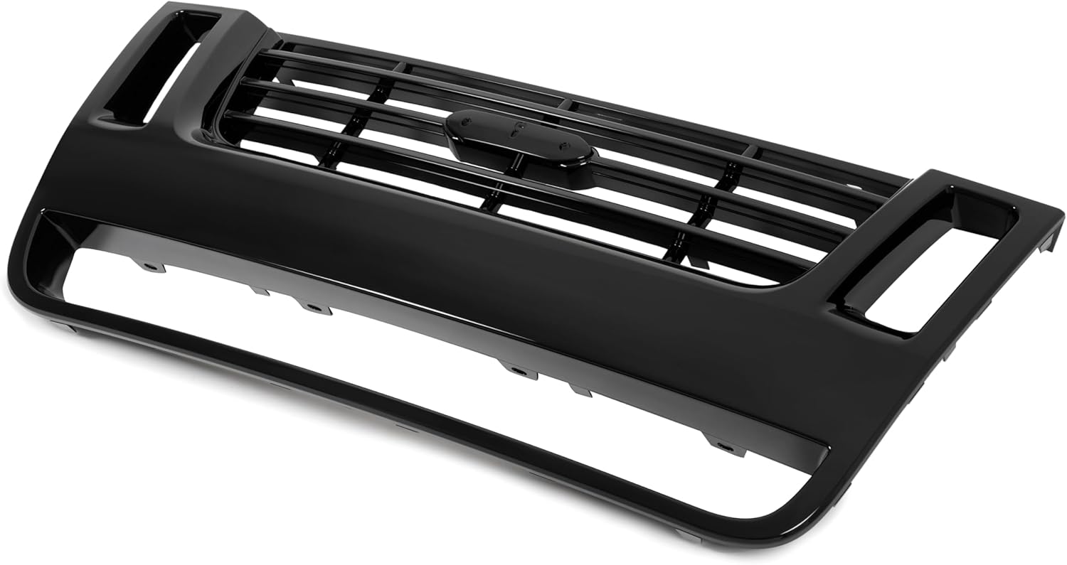 KUAFU Front Grill Compatible with 2006-2010 Ford Explorer/Explorer Sport Trac Replacement for 8L2Z8200CA FO1200477 Bumper Radiator Grille 3-Bar Style with Side Openings Painted Black